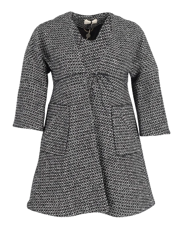 Modern Women's Apparel Ba&Sh Textured Short Coat in Black and White Cotton