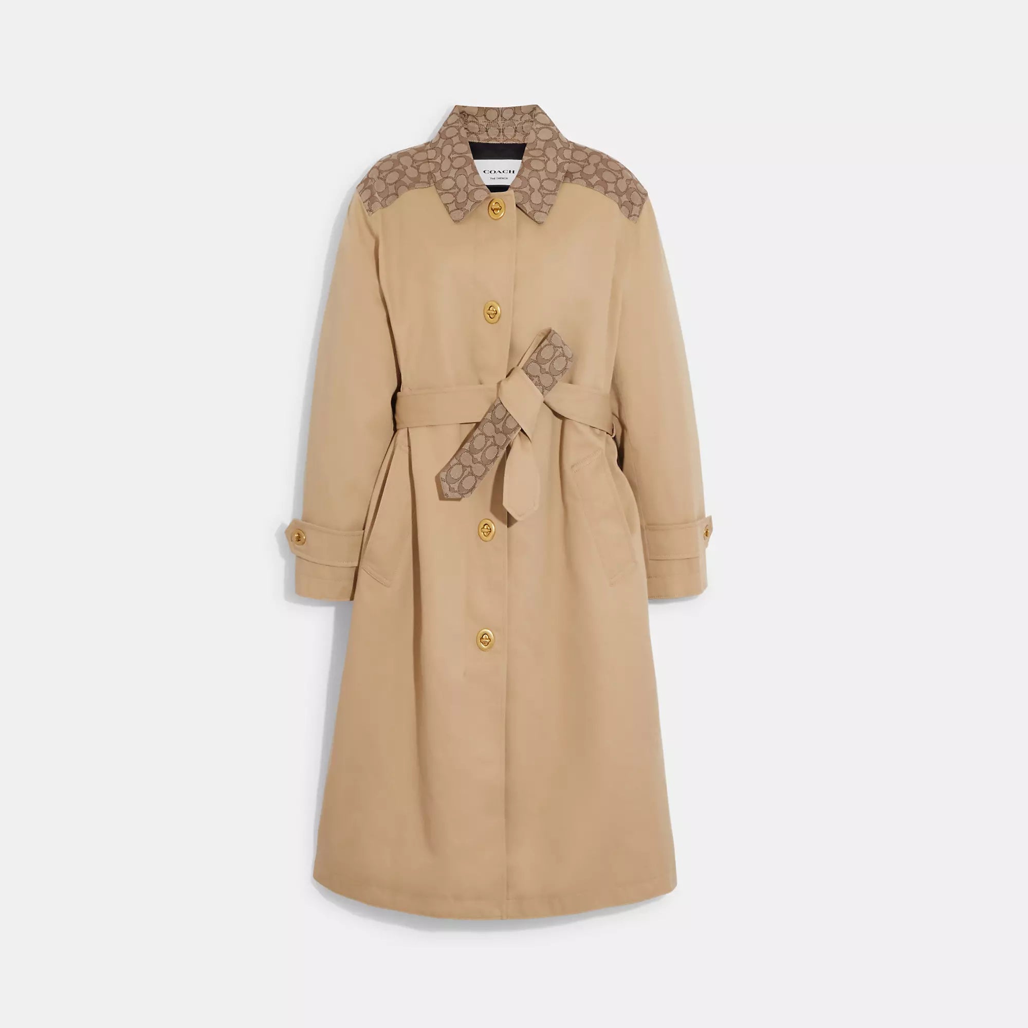 Women's Holiday Attire Coach Outlet Signature Turnlock Trench