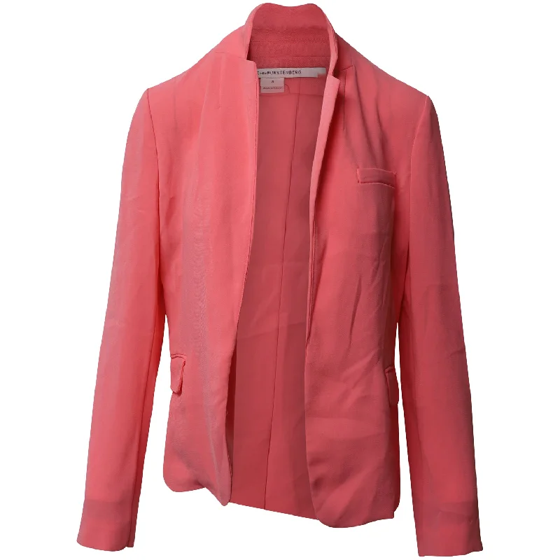 Women's Comfortable Apparel Diane Von Furstenberg Blazer Jacket in Pink Wool Blend