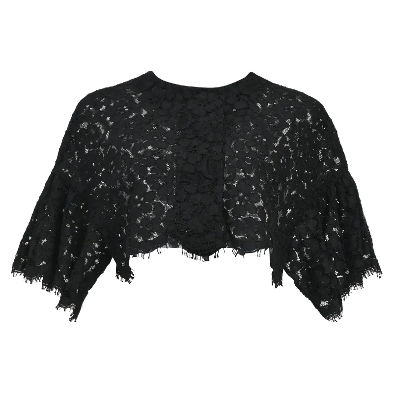 Chic Women's Outfit Dolce & Gabbana Lace Bolero Top in Black Cotton