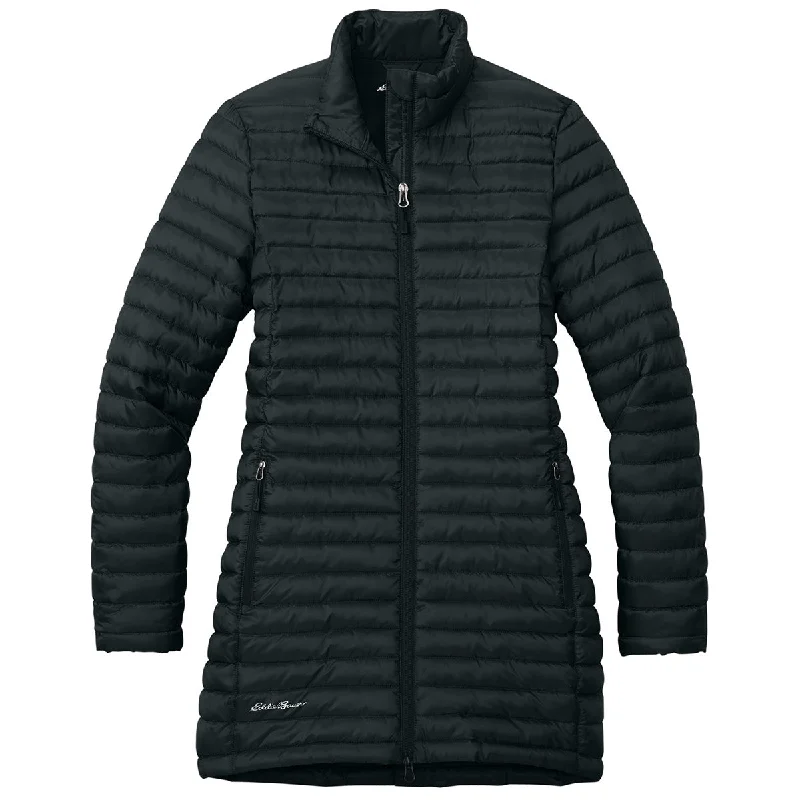 Workwear Fashion for Women Eddie Bauer Women's Black Packable Quilted Full-Zip