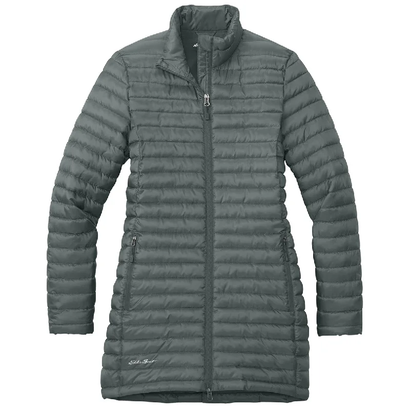 Unique Women's Fashion Pieces Eddie Bauer Women's Metal Grey Packable Quilted Full-Zip