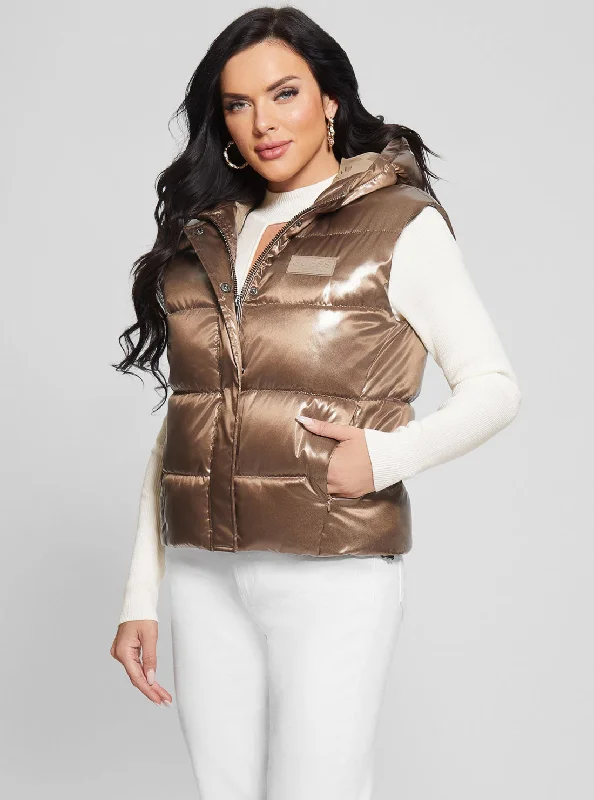 Classic Women's Fashion Eco Bronze Noemi Puffer Vest Jacket