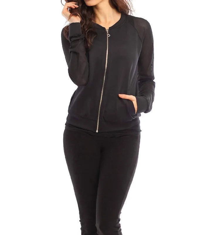 Discount Store Fiona Bomber Jacket In Black