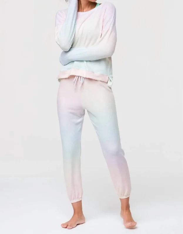 Women's Chic Outerwear Attire High Low Sweatpant In Dreamsicle