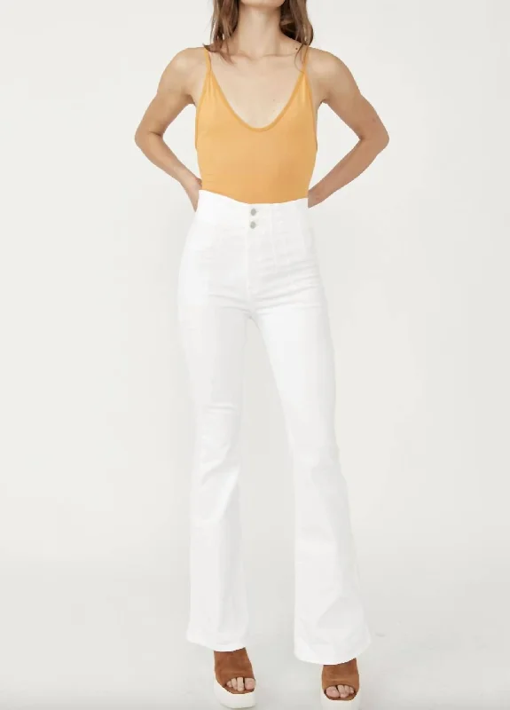 Women's Elegant Evening Attire Jayde Flare Jeans In White