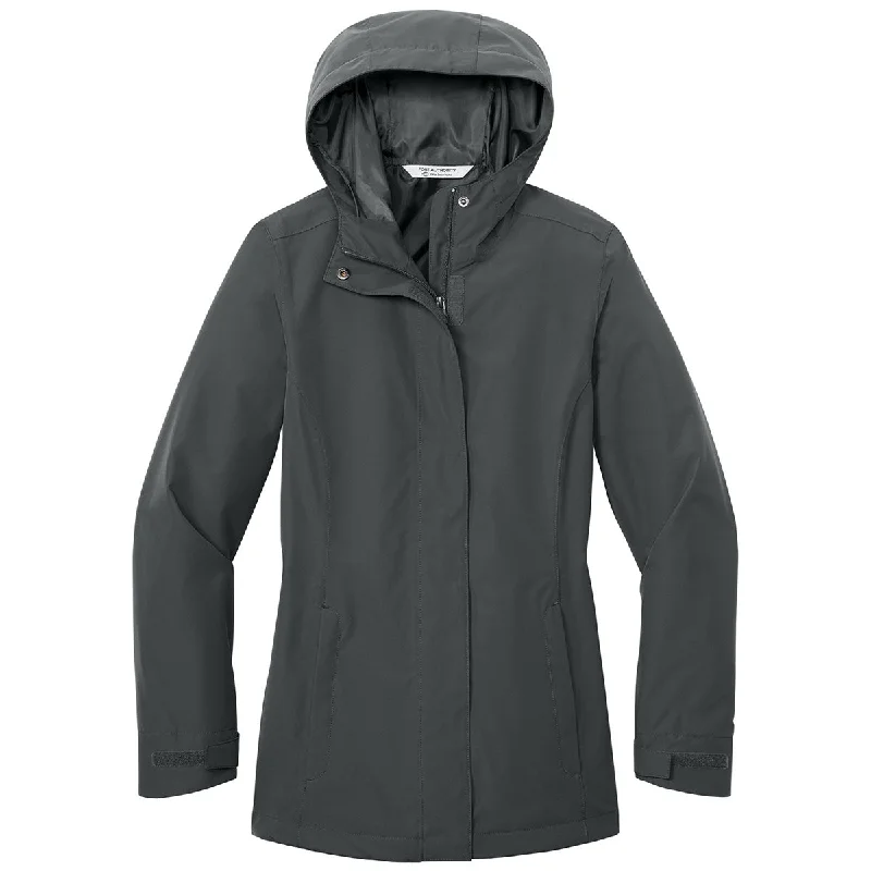 Women's Trendy Outfit Port Authority Women's Grey Steel C-FREE Rain Jacket