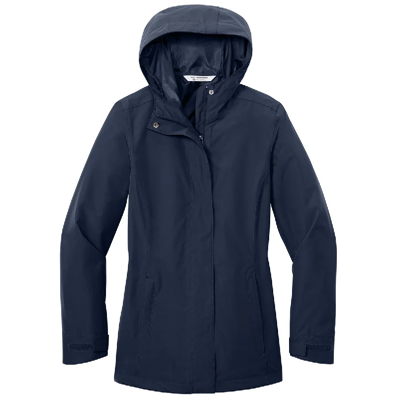 Women's Outfit For The Office Port Authority Women's True Navy C-FREE Rain Jacket