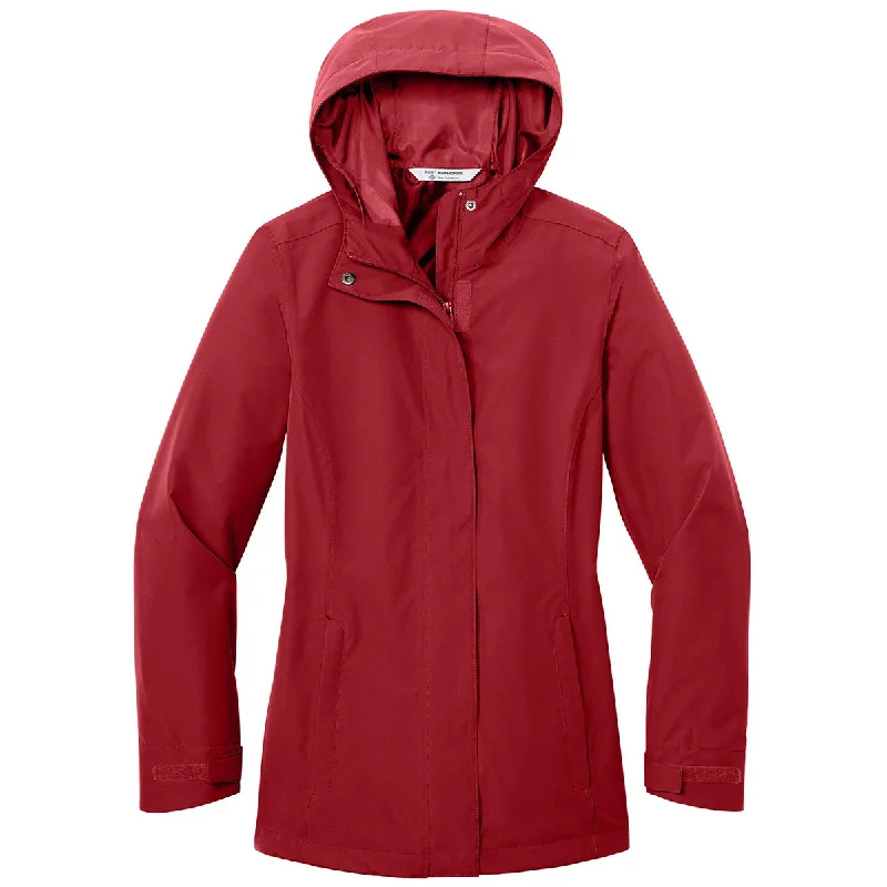 Women's Clothing Outfit Set Port Authority Women's Rich Red C-FREE Rain Jacket