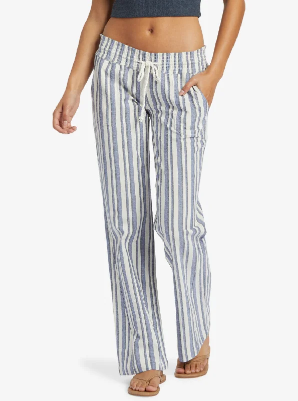 Summer Sale Oceanside Flared Pants - Bijou Silk Caye Stripe