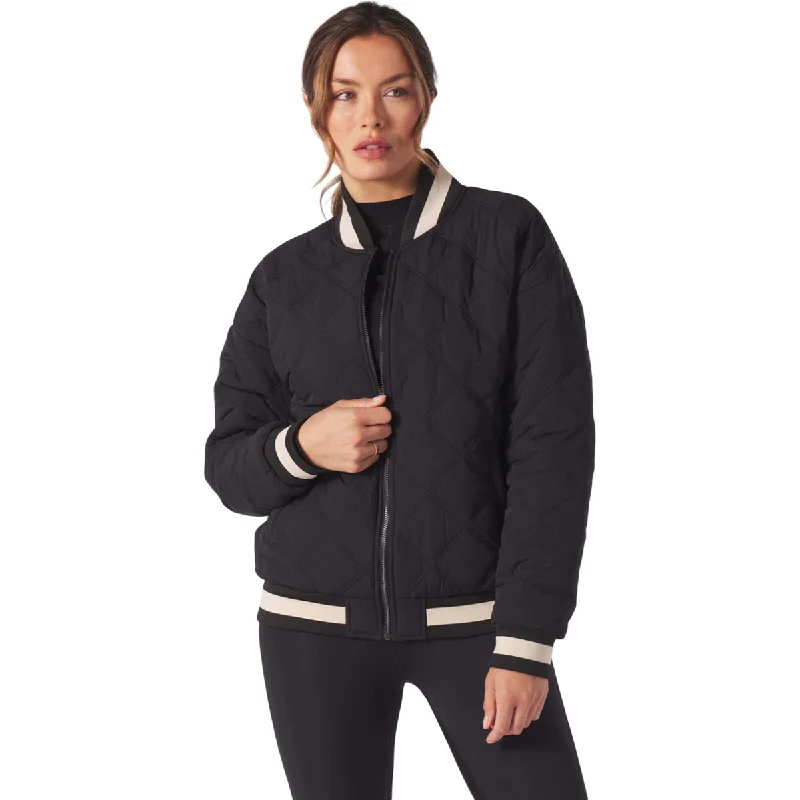 Women's Holiday Apparel Glyder Women's Black/Oatmilk Varsity Puffer Jacket