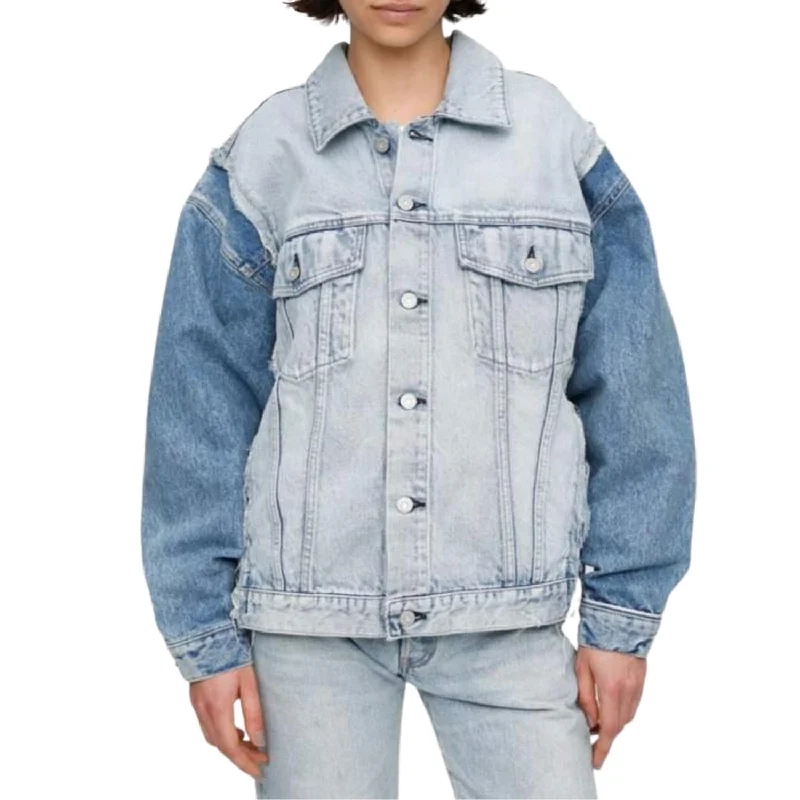 Women's Formal Event Attire Remake Trucker Jacket In Medium Wash