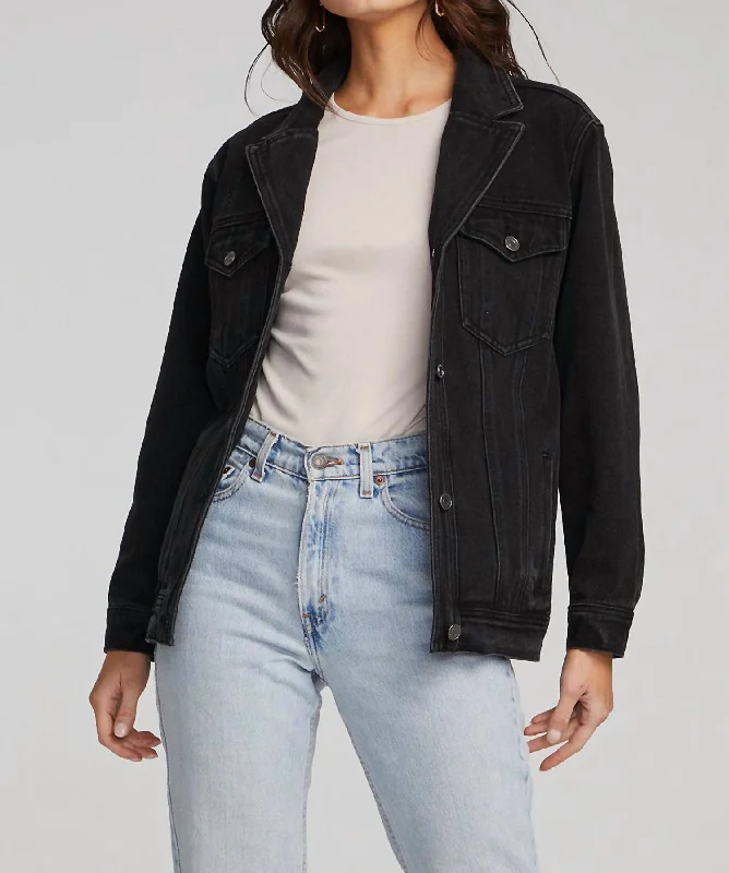 Casual Chic Stevie Jacket In Washed Black