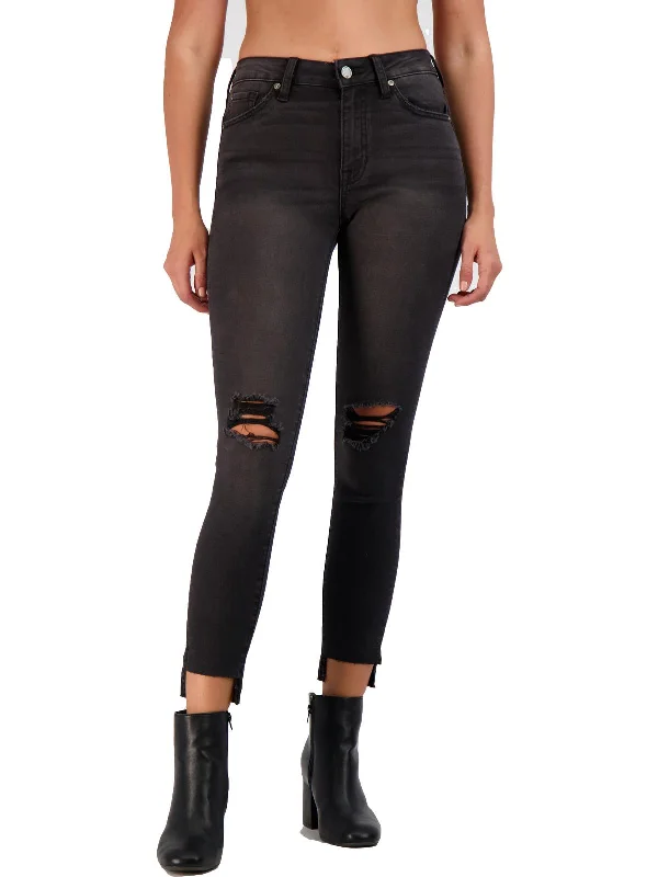 Women's Elegant Apparel Womens High Rise Distressed Skinny Jeans