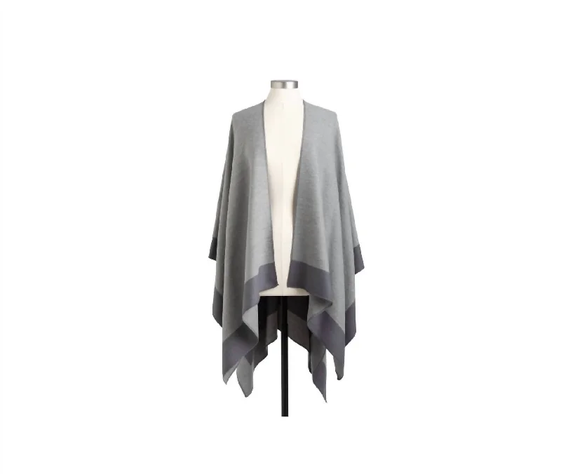 Women's Vacation Attire Women's Reversible Kimono In Gray And Charcoal