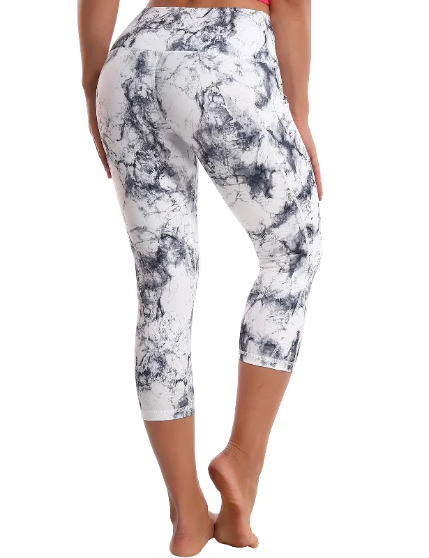 Casual Fashion 19" Printed Side Pockets Capris arabescato