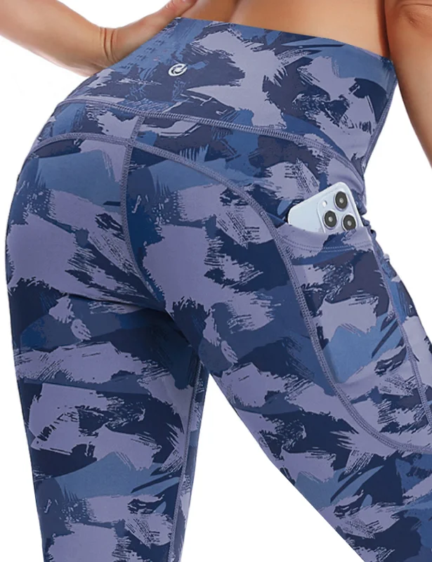 Best Clearance Sales Right Now 29" 31" 33" 35" 37"  Side Pockets Bootcut Leggings navy brushcamo