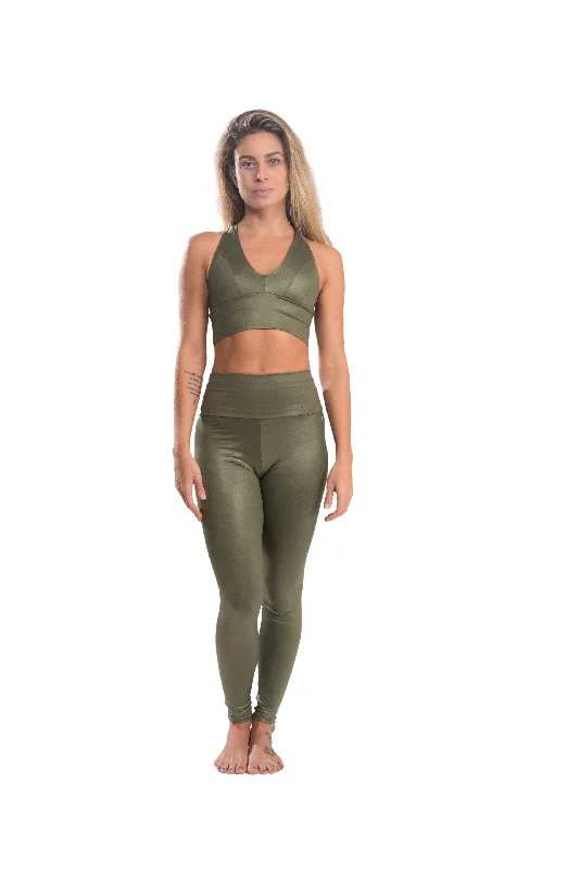 Fashionable Women's Casual Apparel Mid Leggings, Jungle Green Cool Form Light