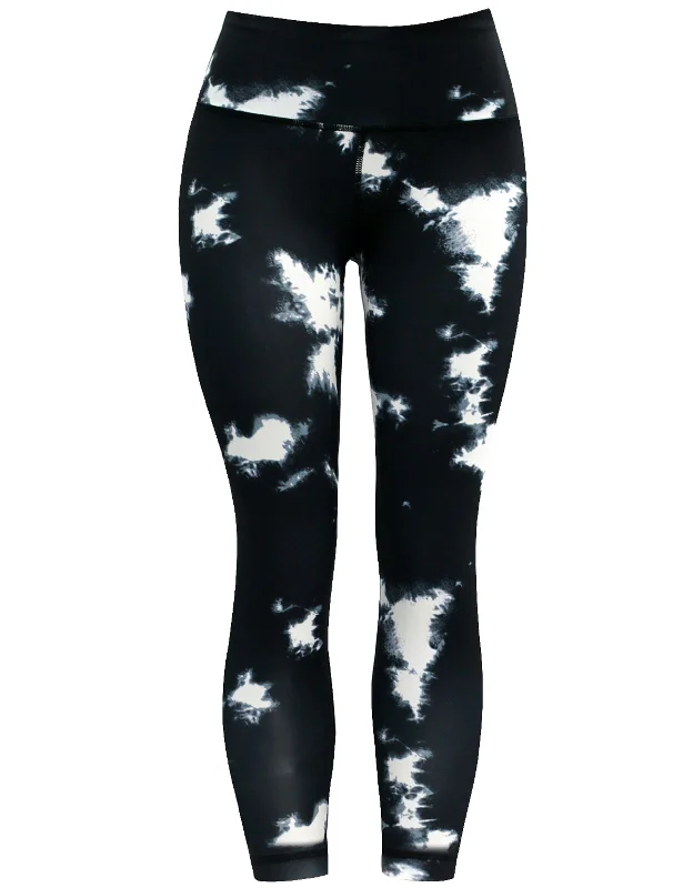 Modern Women's Attire 22" Printed Yoga Pants BLACKMARBLE