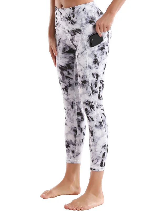 Imeless Style 22" Printed Side Pockets Capris black dandelion