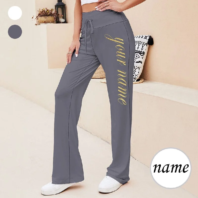 End Of Season Sale Clothing Custom Name Women's Straight-Leg Loose Comfy Drawstring Lounge Pants for Yoga Running Sporting