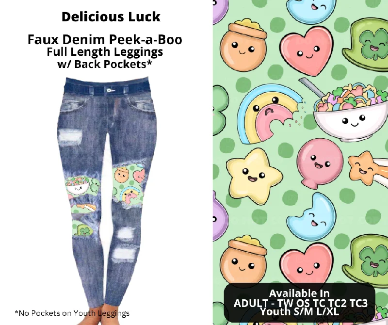 Women's Professional Outfit Preorder! Closes 12/9. ETA Feb. Delicious Luck Faux Denim Peekaboo Full Length