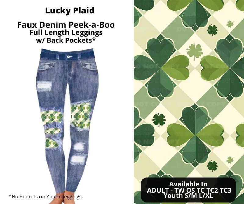 Women's Casual Wear Outfit Preorder! Closes 12/9. ETA Feb. Lucky Plaid Faux Denim Peekaboo Full Length