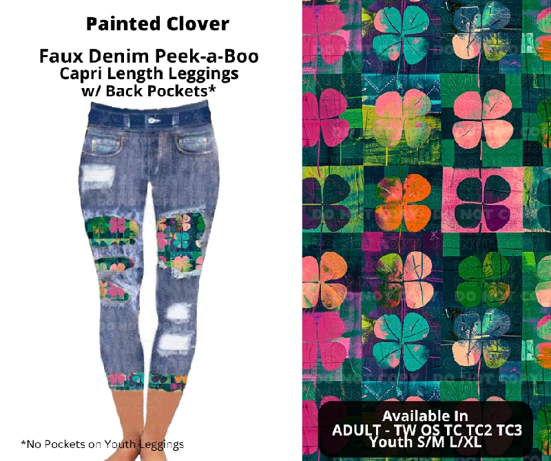 Women's Plus-Size Attire Preorder! Closes 12/9. ETA Feb. Painted Clover Faux Denim Peekaboo Capris